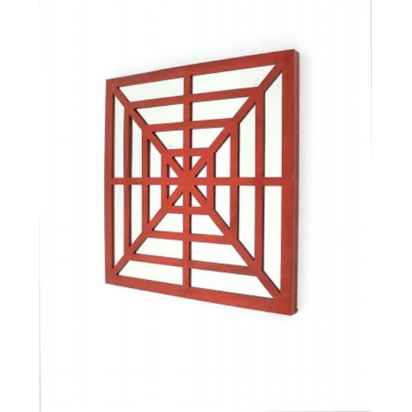 Teton Home Square Mirror Wall Decor - Red WD-104